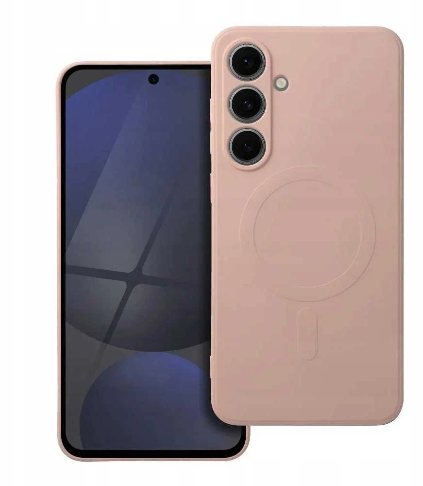 Oem SILICONE MAG COVER dėklas suderinamas su MagSafe skirtas Samsung Galaxy A56 rožinės spalvos
