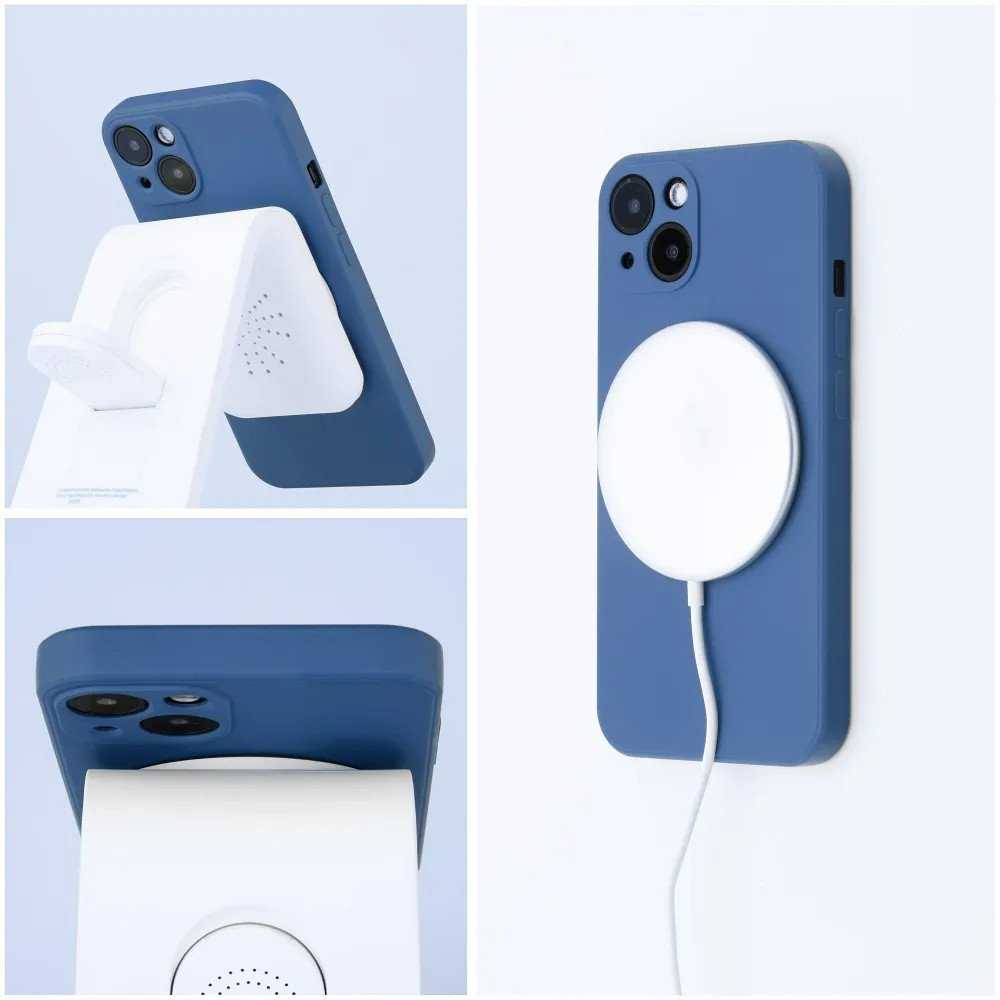 Oem SILICONE MAG COVER dėklas suderinamas su MagSafe skirtas Samsung Galaxy A54 mėlynos spalvos
