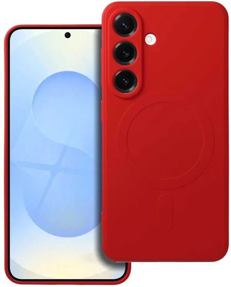 Oem Silikoninis MAG COVER dėklas suderinamas su MagSafe skirtas Samsung Galaxy S25 Edge red