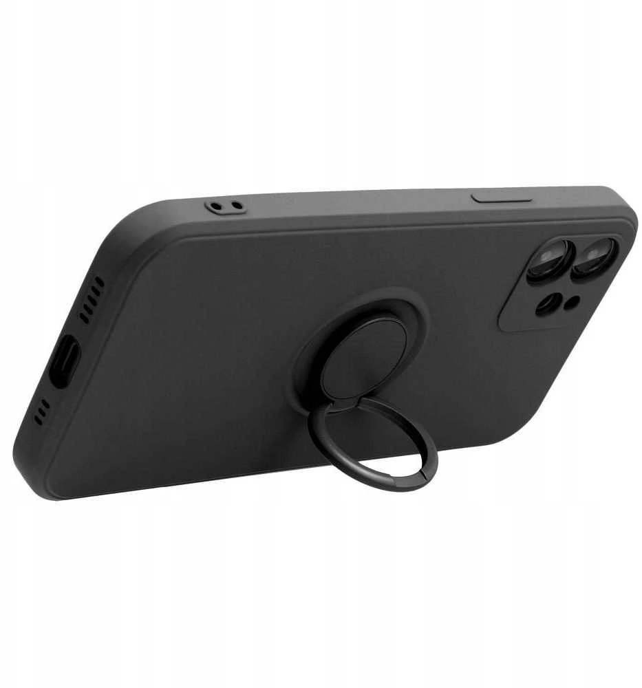 Oem SILICONE RING dėklas skirtas Xiaomi Redmi Note 14 Pro 4G juodos spalvos
