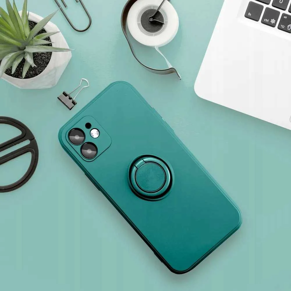 Oem SILICONE RING dėklas skirtas Xiaomi Redmi Note 14 Pro 4G žalios spalvos