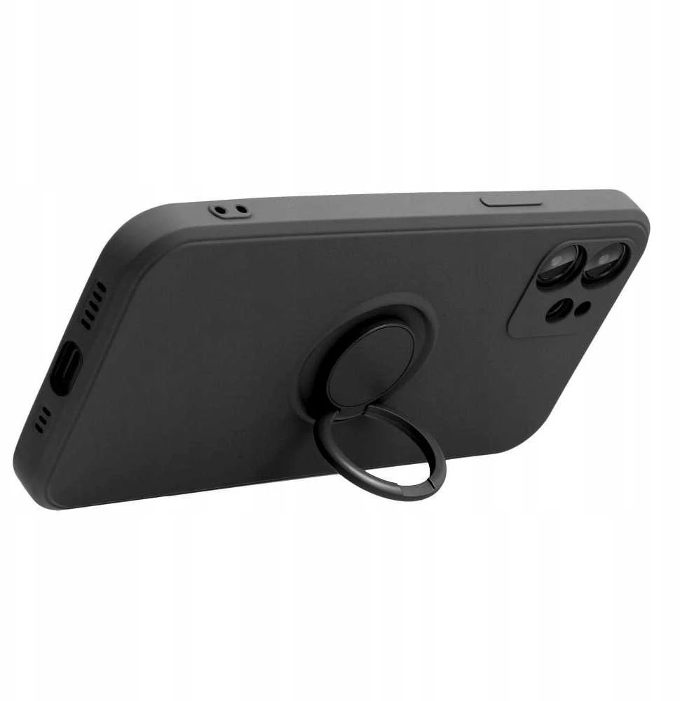 Oem SILICONE RING dėklas skirtas Xiaomi Redmi 14C juodos spalvos