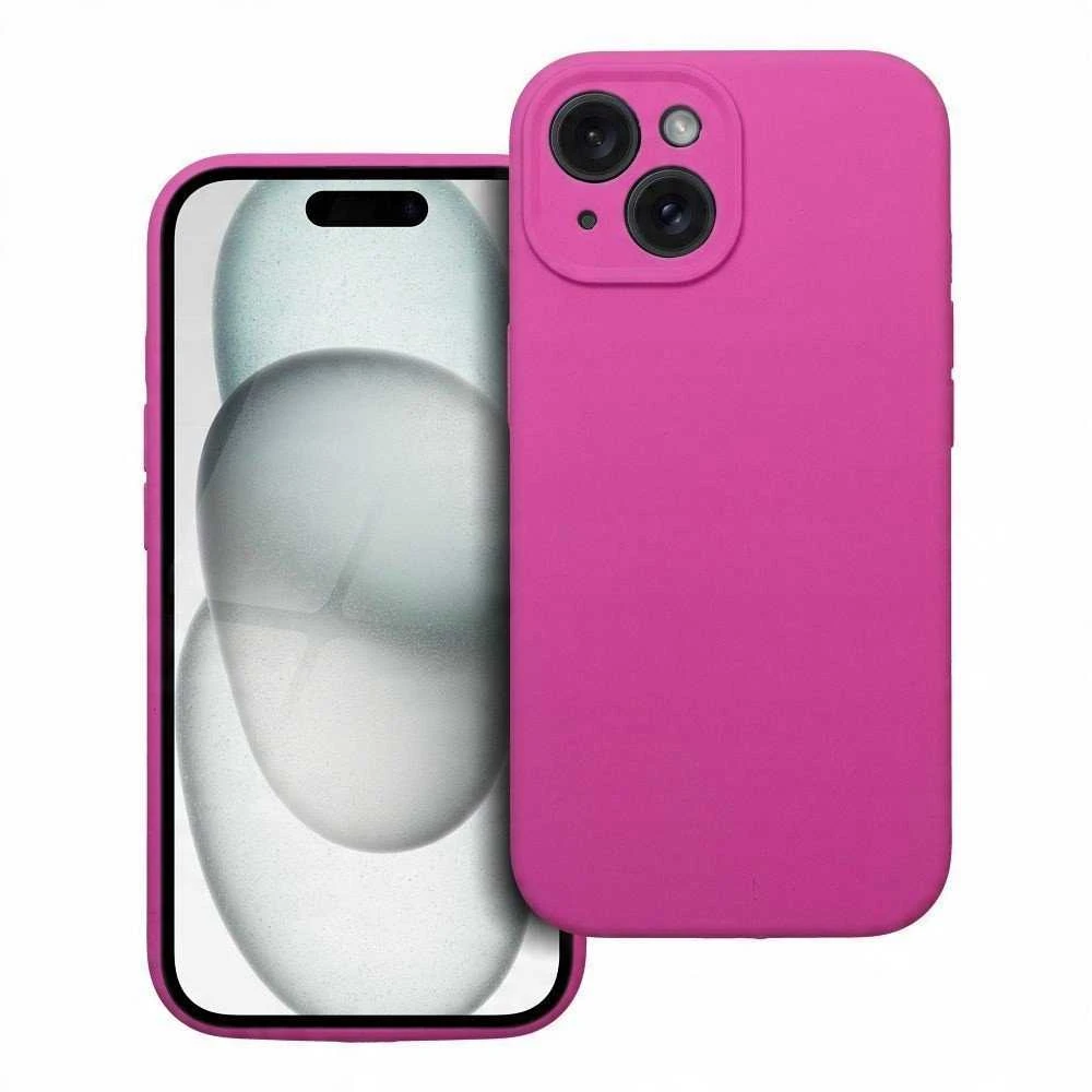 Oem iPhone 15 silikoninis dėklas 2 mm (kameros apsauga) rožinė
