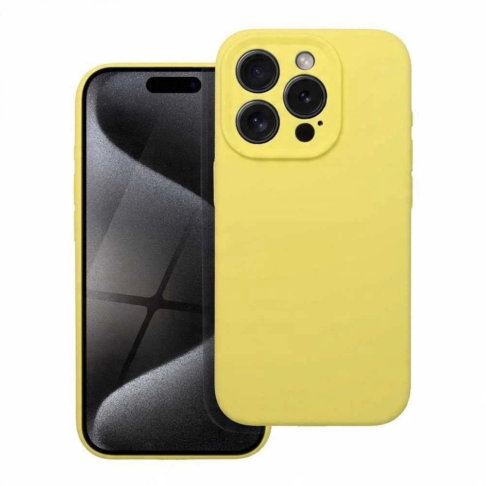 OEM dėklas iPhone 16 silikoniniam 2 mm dėklui (apsaugai nuo kameros), geltonas