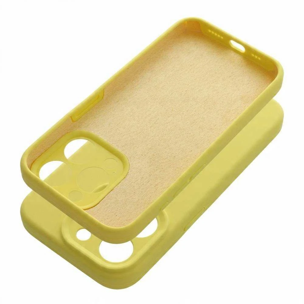 OEM dėklas iPhone 16 silikoniniam 2 mm dėklui (apsaugai nuo kameros), geltonas