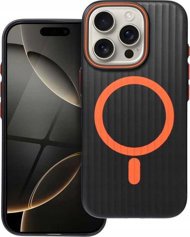 Oem Originalus „iPhone 16 PLUS“ dėklas, suderinamas su „MagSafe“ titano juodais dėklais.