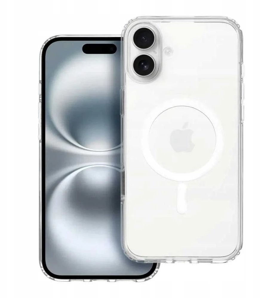Oem Originalus „iPhone 16 AIR“ skaidrus „Mag Cover Elite“ dėklas (STR / NEGELTONAS / KAMEROS VALDYMO MYGTUKAS), suderinamas su „MagSafe“ skaidriu dėklu.