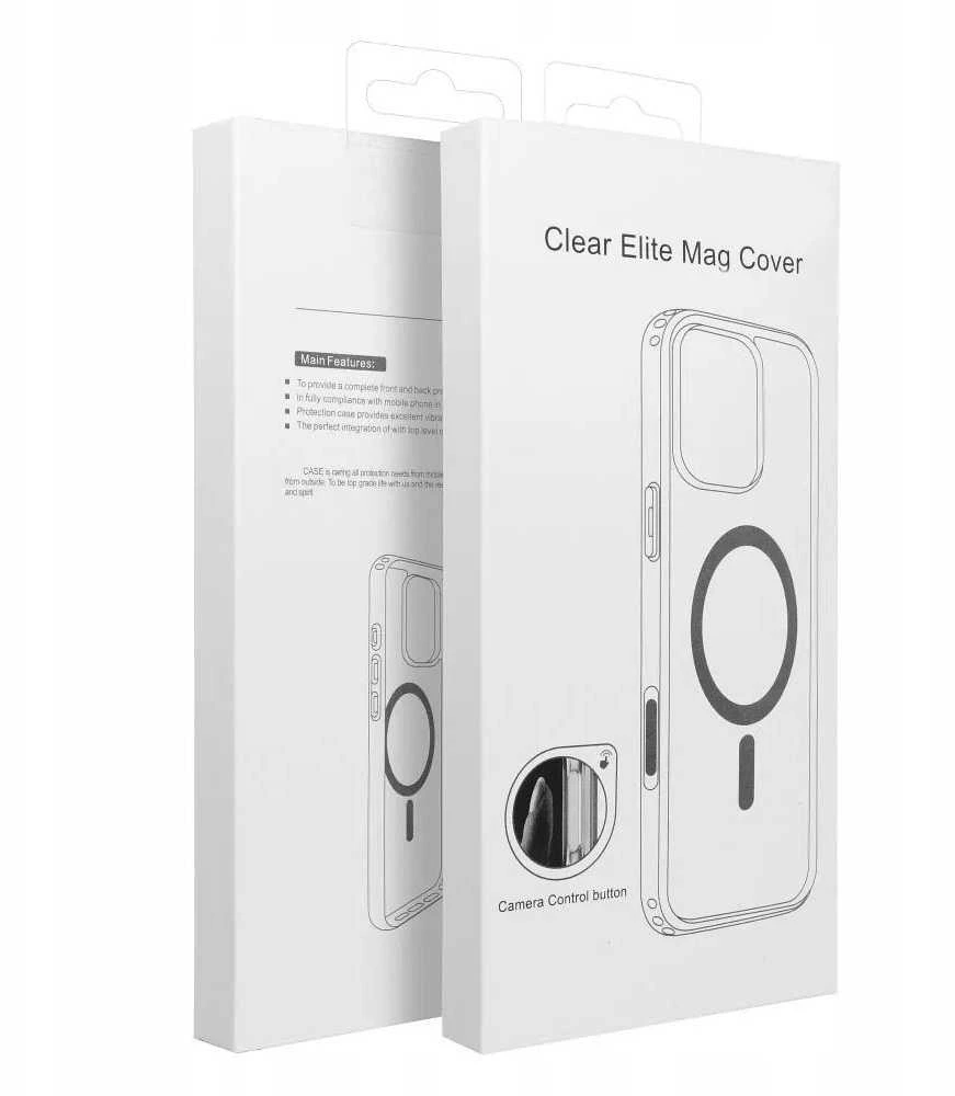 Oem Originalus „iPhone 16 AIR“ skaidrus „Mag Cover Elite“ dėklas (STR / NEGELTONAS / KAMEROS VALDYMO MYGTUKAS), suderinamas su „MagSafe“ skaidriu dėklu.
