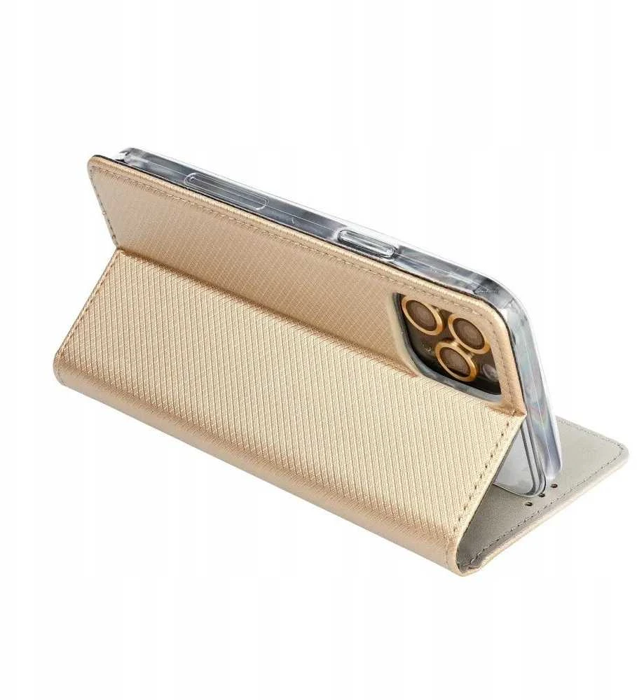 OEM atverčiamas dėklas Motorola G05 / G15 Smart Case Book auksinis