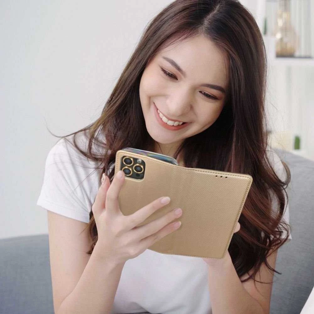 Dėklas Oem SMART CASE Book skirtas Samsung Galaxy A54 5G aukso spalvos