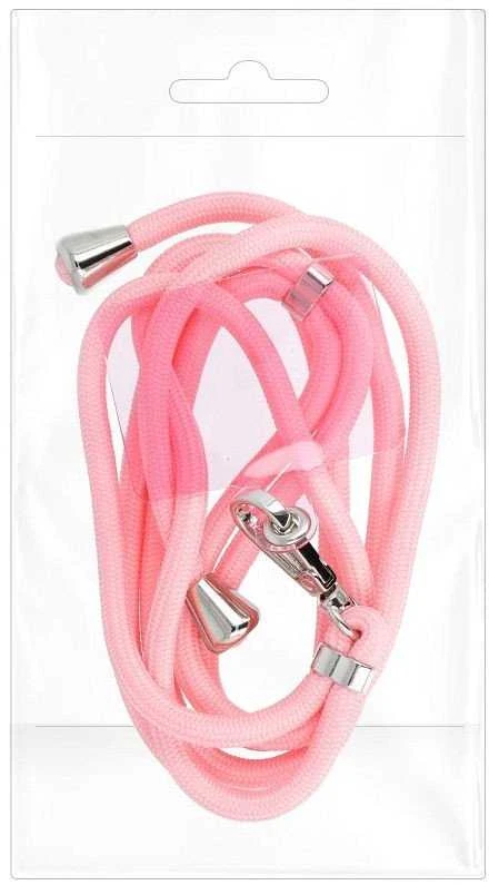 Dėklas OEM SWING (6 mm) telefono virvelė, reguliuojamo ilgio telefono pakabukas / laido ilgis 165 cm (maks. 82,5 cm kilpoje) / ant peties arba kaklo - šviesiai rožinė
