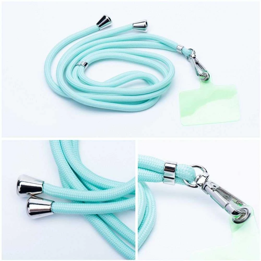 Dėklas OEM SWING (6 mm) telefono virvelė, reguliuojamo ilgio telefono pakabukas / laido ilgis 165 cm (maks. 82,5 cm kilpoje) / ant peties arba kaklo - lite žalias