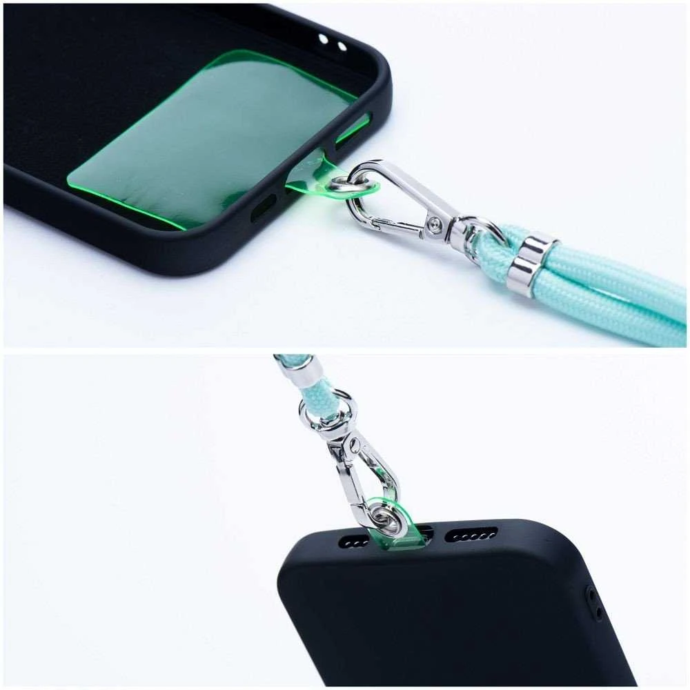 Dėklas OEM SWING (6 mm) telefono virvelė, reguliuojamo ilgio telefono pakabukas / laido ilgis 165 cm (maks. 82,5 cm kilpoje) / ant peties arba kaklo - lite žalias