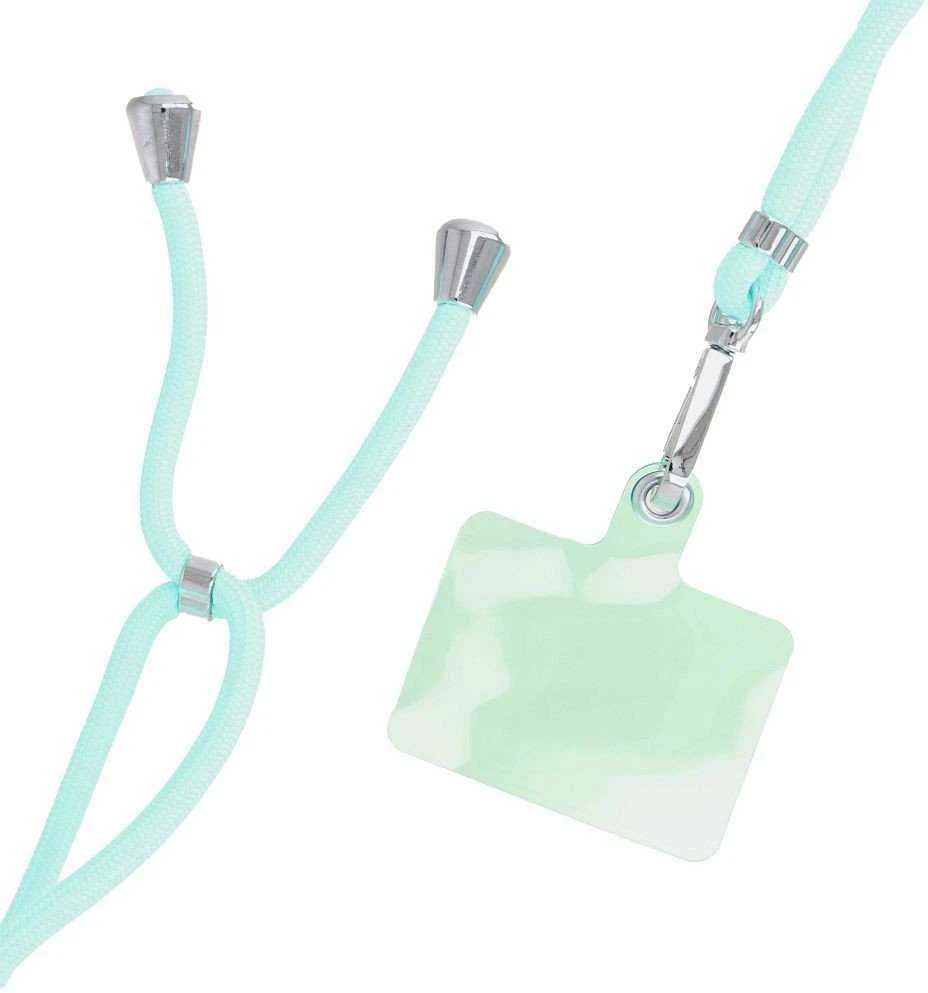 Dėklas OEM SWING (6 mm) telefono virvelė, reguliuojamo ilgio telefono pakabukas / laido ilgis 165 cm (maks. 82,5 cm kilpoje) / ant peties arba kaklo - lite žalias