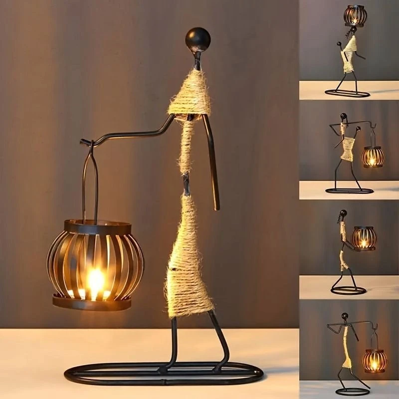 Oem Dekoratyvinė metalinė žvakidė ART DECO Africa modelis E IALC-1