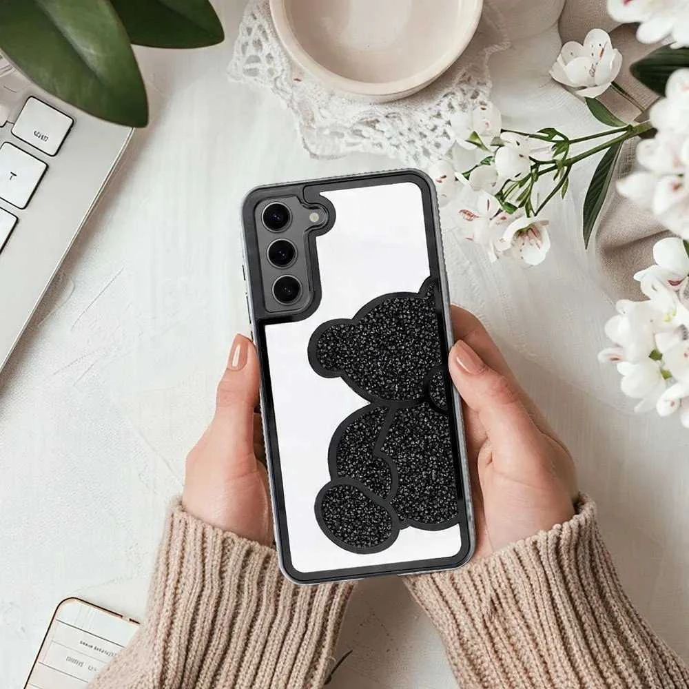 Oem TEDDY BEAR Dėklas skirtas Samsung Galaxy A16 5G juodos spalvos