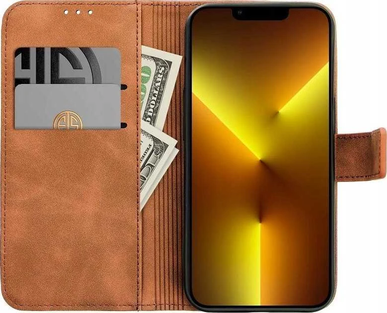 Oem TENDER Book Dėklas skirtas Xiaomi Redmi Note 14 PRO 5G / 14 PRO PLUS 5G rudos spalvos