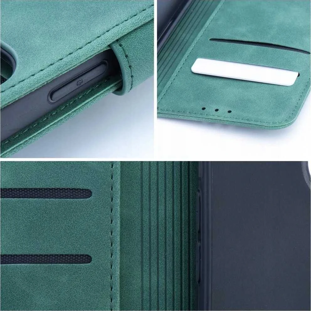 Oem TENDER Book Dėklas skirtas Xiaomi Redmi Note 14 5G / 4G (GLOBAL - 163,25mm x 76,55mm x 8,16mm) žalios spalvos