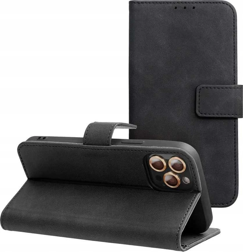 OEM atverčiamas dėklas iPhone 15 Tender Book juodas