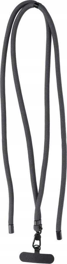 OEM SWING (8 mm) telefono virvelė, reguliuojamo ilgio telefono pakabukas / laido ilgis 165 cm (maks. 82,5 cm kilpoje) / ant peties arba kaklo - pilkas