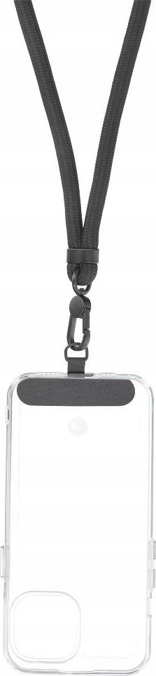 OEM SWING (8 mm) telefono virvelė, reguliuojamo ilgio telefono pakabukas / laido ilgis 165 cm (maks. 82,5 cm kilpoje) / ant peties arba kaklo - pilkas