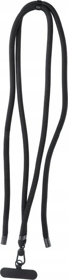 Dėklas OEM SWING (8 mm) telefono virvelė, reguliuojamo ilgio telefono pakabukas / laido ilgis 165 cm (maks. 82,5 cm kilpoje) / ant peties arba kaklo - juodas