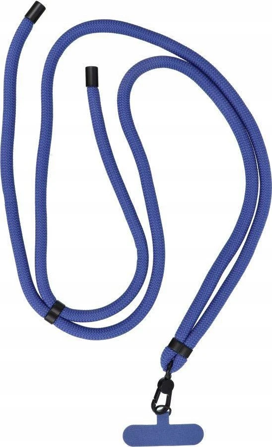 OEM SWING (8 mm) telefono virvelė, reguliuojamo ilgio telefono pakabukas / laido ilgis 165 cm (maks. 82,5 cm kilpoje) / ant peties arba kaklo - tamsi mėlyna
