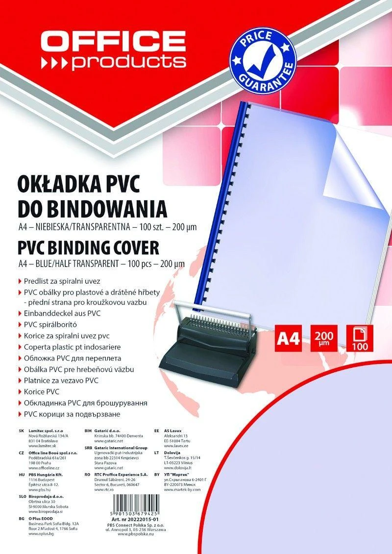Q-Connect Įrišimo viršeliai PVC skaid.mėl.A4 0,2mm