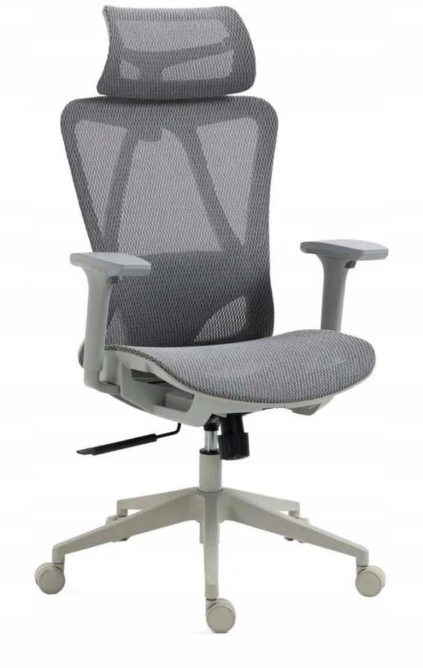 „Egina“ pilka ergonomiška kėdė su tinkleliu