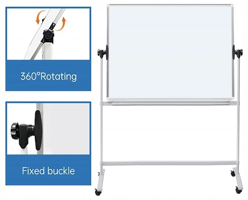 Office Products Mobilioji sausa trinamoji lenta - magnetinė OFFICE PRODUCTS, dvipusė, lakuota, aliuminio rėmas, pasvirimo kampo reguliavimas, 150x100 cm,