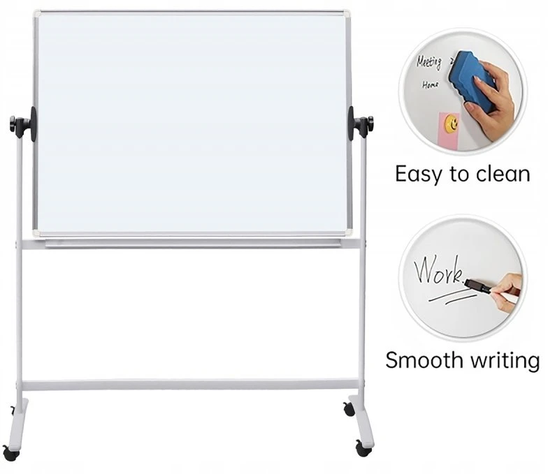 Office Products Nešiojama sausa trinama lenta - magnetinė OFFICE PRODUCTS dvipusė aliuminio rėmas pasvirimo kampo reguliavimas 150x120cm