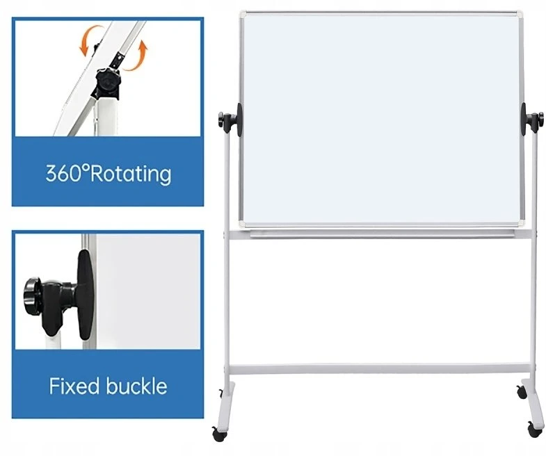 Office Products Nešiojama sausa trinama lenta - magnetinė OFFICE PRODUCTS dvipusė aliuminio rėmas pasvirimo kampo reguliavimas 150x120cm
