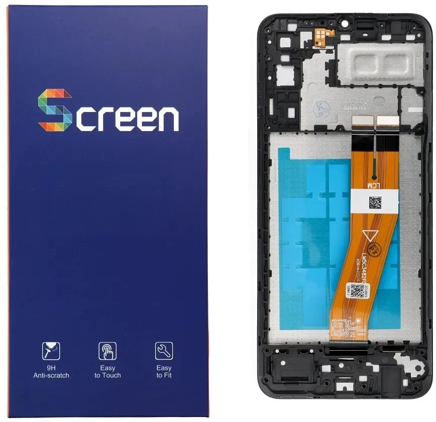 OG Originalus LCD ekranas, skirtas SAMSUNG A04E A042 F/M OEM su rėmeliu