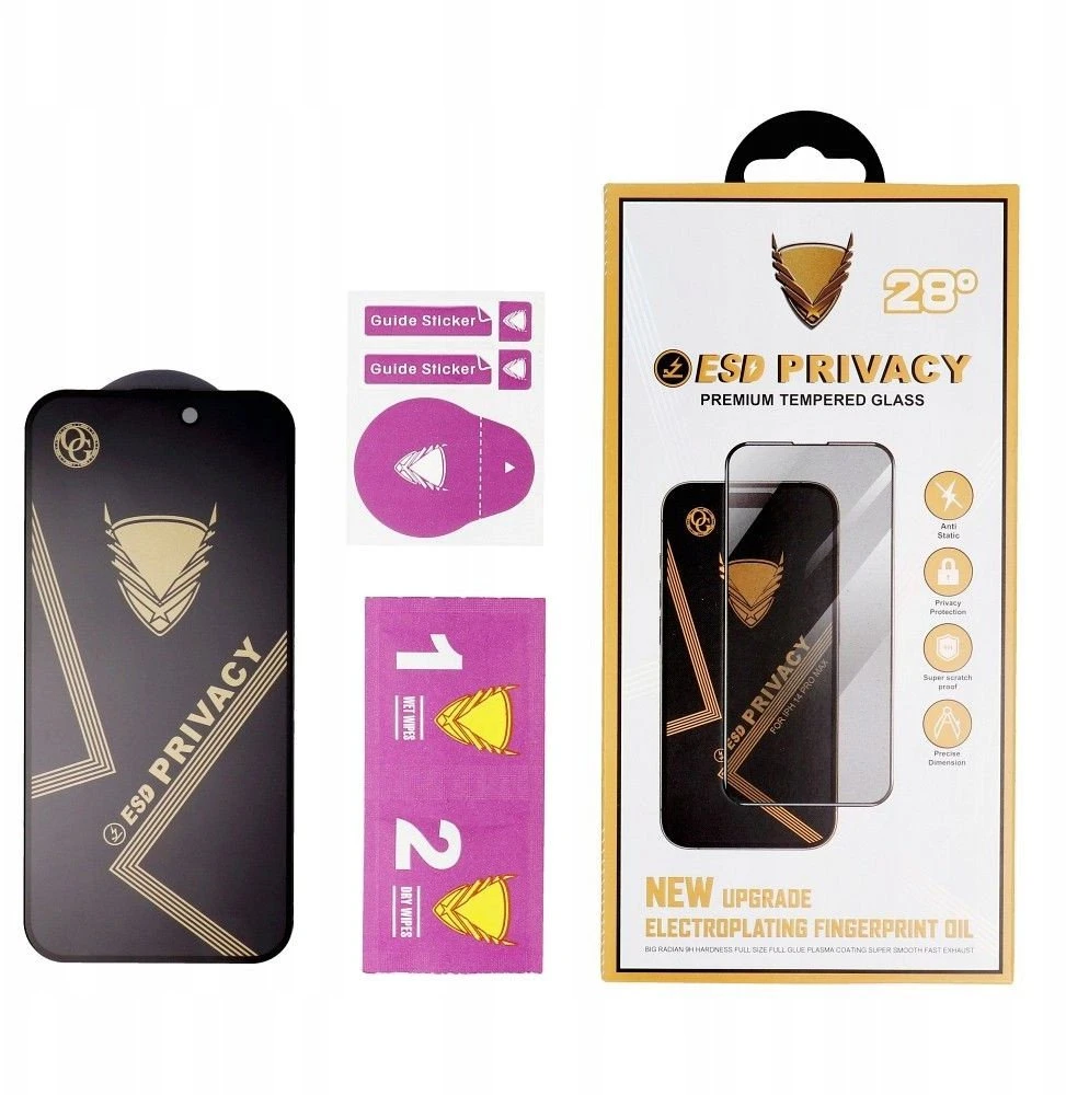 OG 6D Premium Privacy Glass - for Iphone 16 Pro / 17 juodas