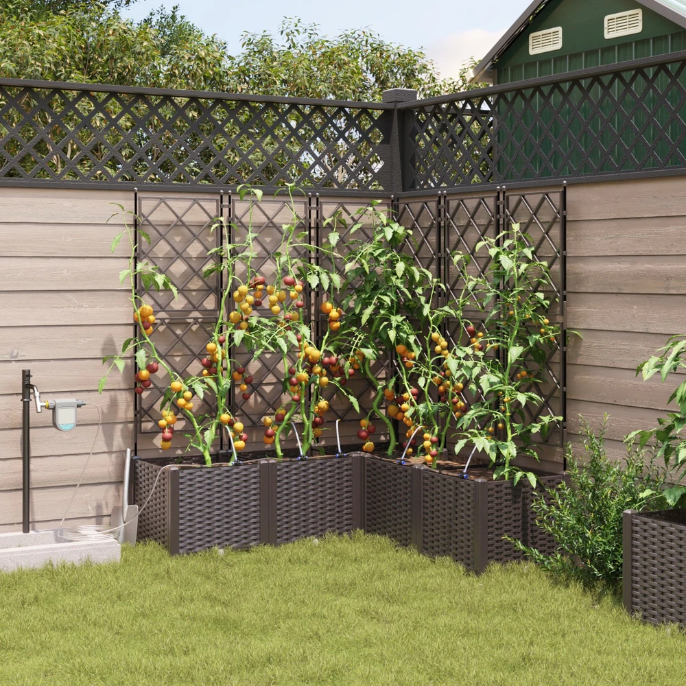 Sodo vazonas 5 vnt. Ruda 120 x 120 x 142 cm PP