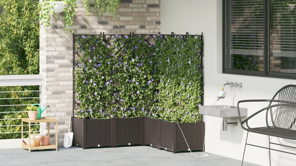 Sodo vazonas 5 vnt. Ruda 120 x 120 x 142 cm PP