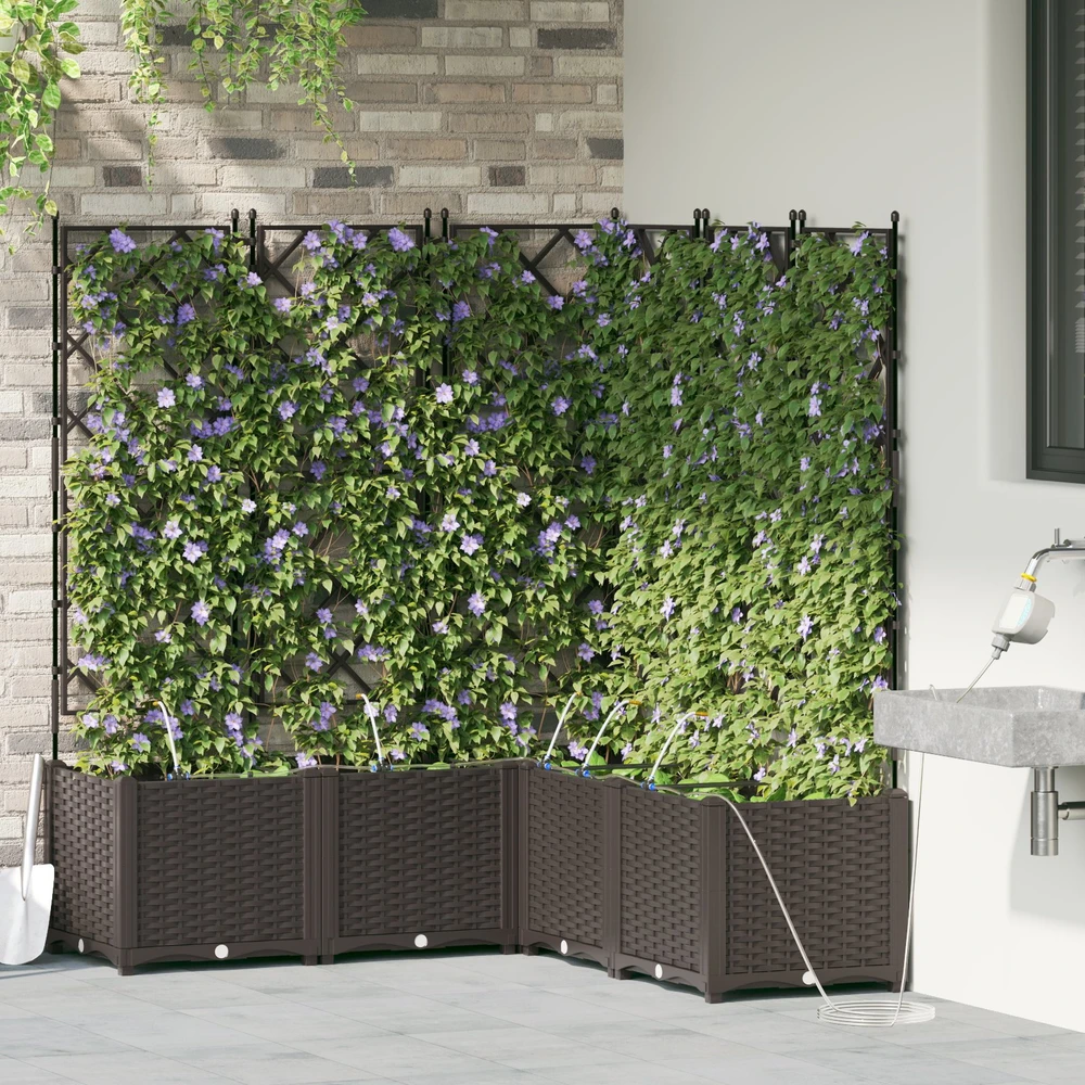 Sodo vazonas 5 vnt. Ruda 120 x 120 x 142 cm PP
