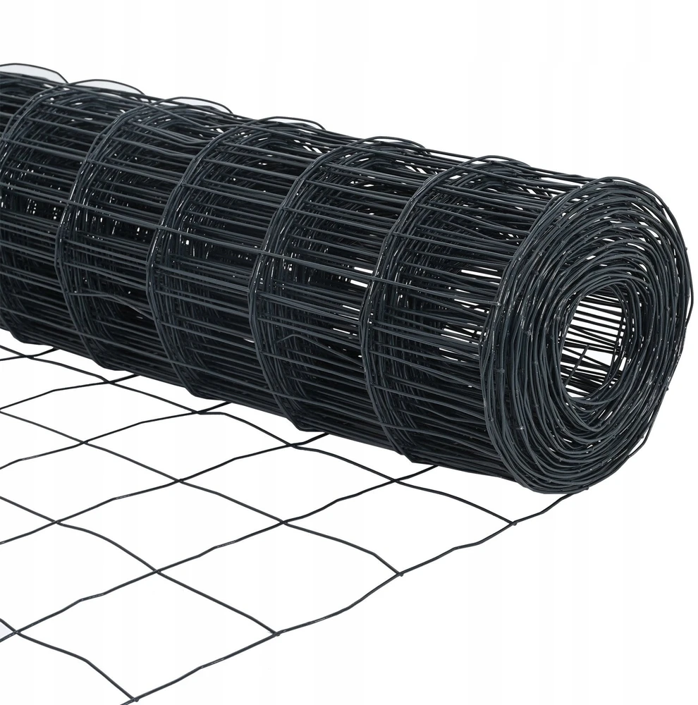 Eurų tvora su betono baze 25 x 1 m PVC dengtas plienas Pilka