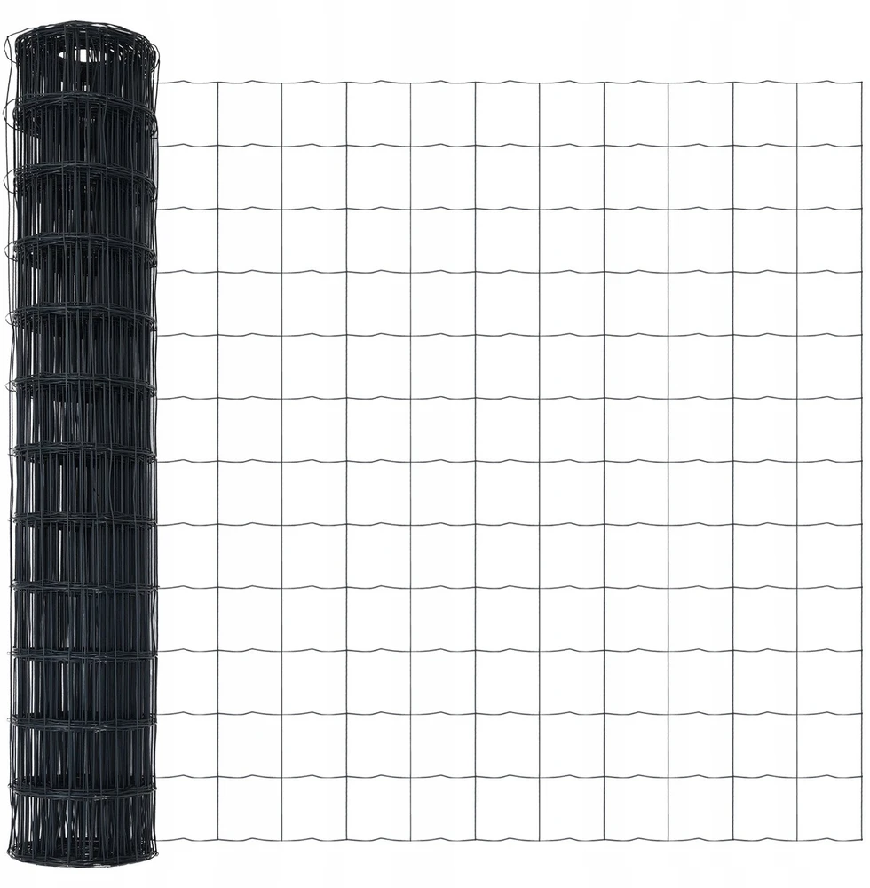 Eurų tvora su betono baze 25 x 1 m PVC dengtas plienas Pilka