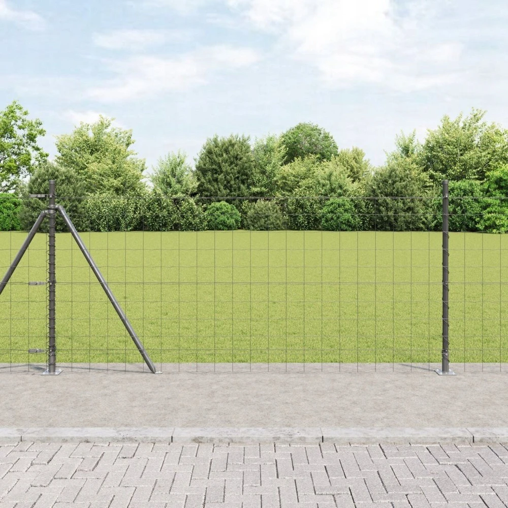 Eurų tvora su betono baze 25 x 1 m PVC dengtas plienas Pilka