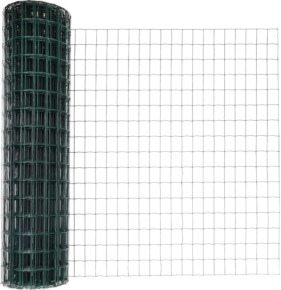 Euro tvoros su stulpu 25 x 1 m PVC dengtas plienas Žalia
