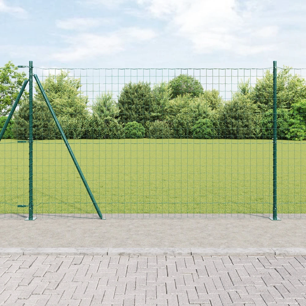 Eurų tvora su betono baze 10 x 0,8 m PVC dengtas plienas Žalia