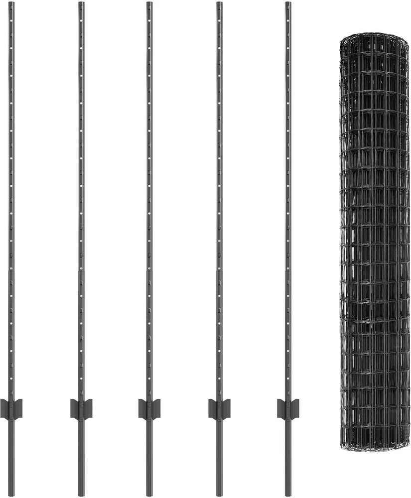 Euro tvoros su stulpu 10 x 1,4 m PVC dengtas plienas Pilka