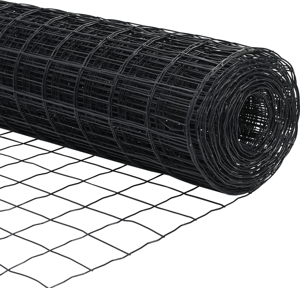Eurų tvora su betono baze 25 x 0,4 m PVC dengtas plienas Pilka