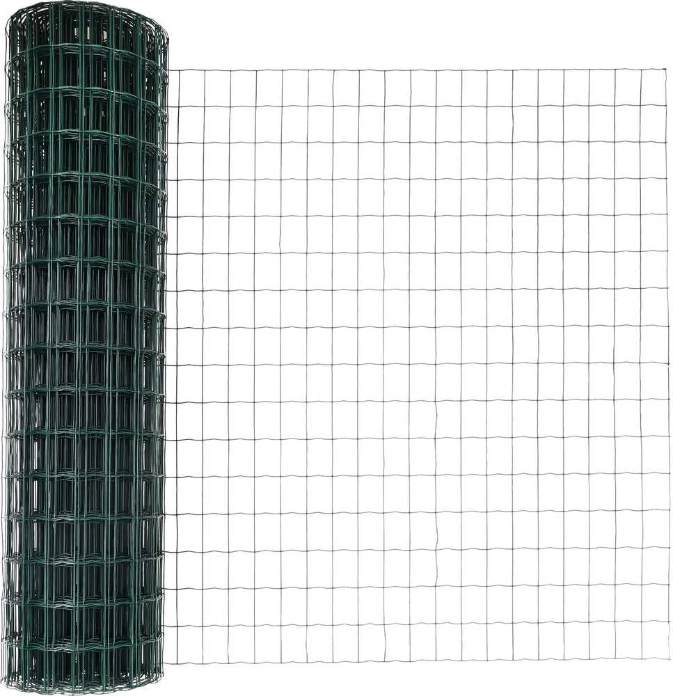 Eurų tvora su betono baze 25 x 1 m PVC dengtas plienas Žalia