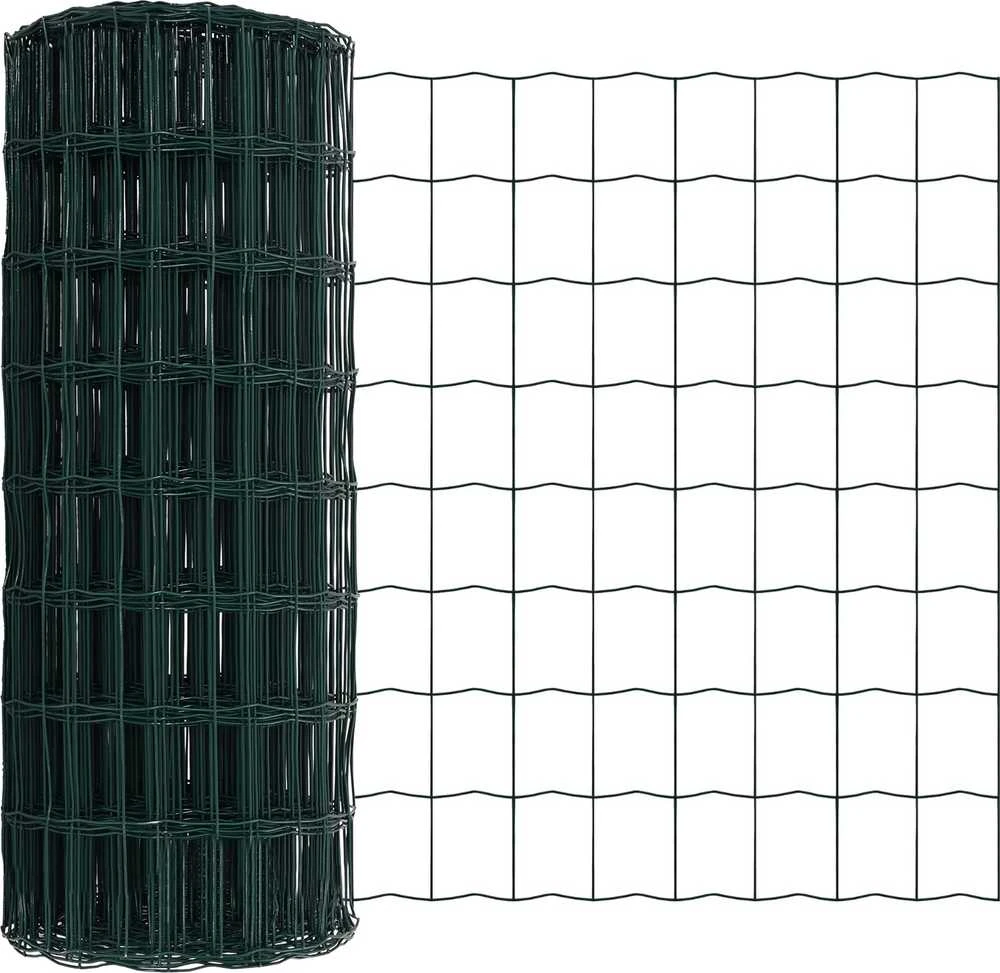 Eurų tvora su betono baze 25 x 0,4 m PVC dengtas plienas Žalia