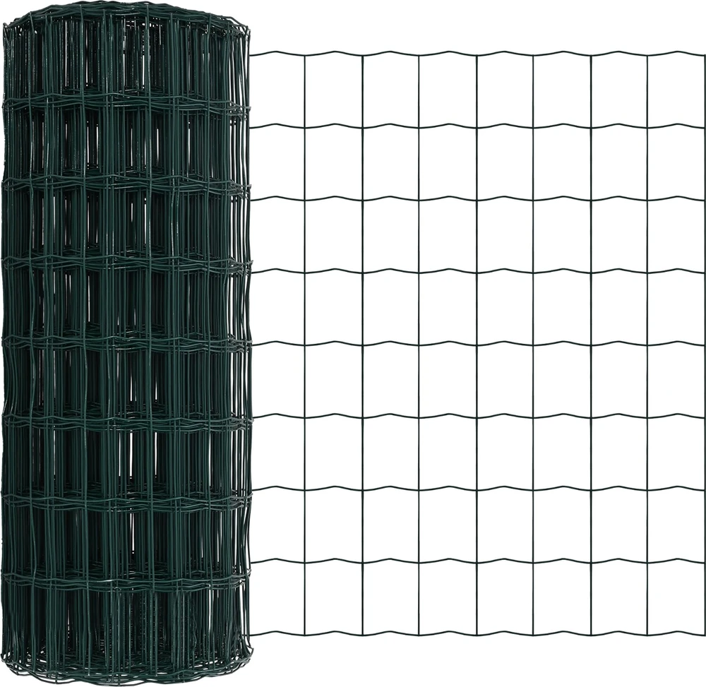Eurų tvora su betono baze 50 x 0,4 m PVC dengtas plienas Žalia