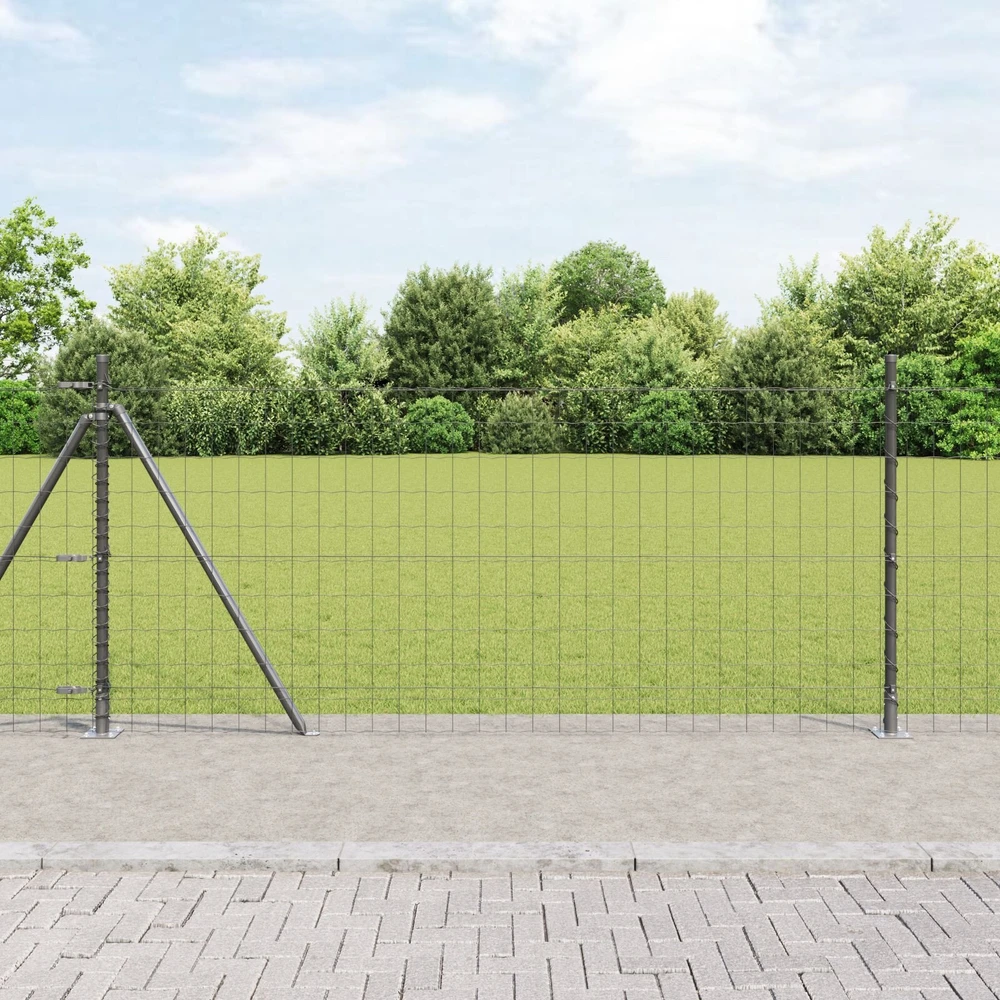Eurų tvora su betono baze 25 x 1 m PVC dengtas plienas Pilka