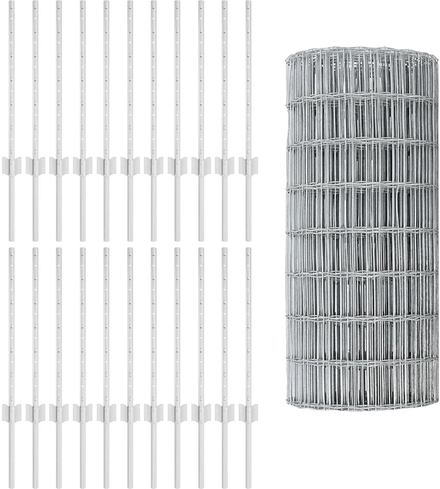 Euro tvoros su stulpu 50 x 0,6 m Galvanizuotas plienas