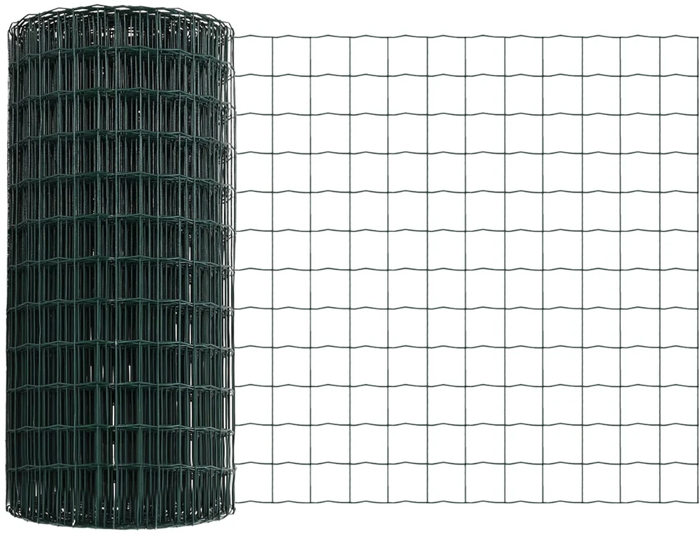 Euro tvoros su stulpu 10 x 0,4 m PVC dengtas plienas Žalia